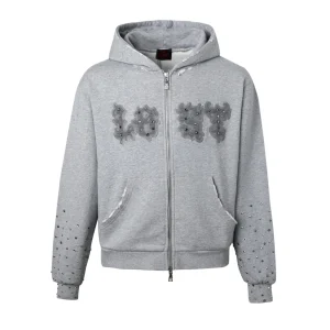 Ash Grey Patch Zip Up