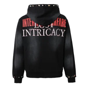 Black Front Page Mag Zip Up