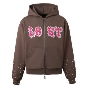 Brown Patch Zip Up
