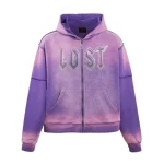 Lost intricacy Dntwatchtv Purple Rhinestone Hoodie
