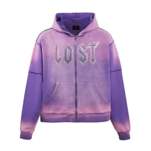 Lost intricacy Dntwatchtv Purple Rhinestone Hoodie