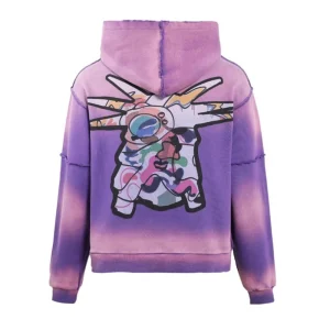 Lost intricacy Dntwatchtv Purple Rhinestone Hoodie