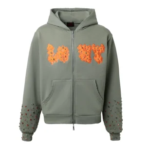 Green/Orange Patch Zip Up