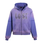 Lavender Rhinestone Z/U Hoodie Lost Intricacy