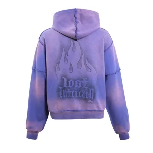 Lavender Rhinestone Z/U Hoodie Lost Intricacy