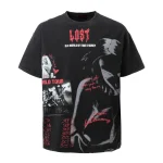 Lost Intricacy Black Broken Hearts T Shirt