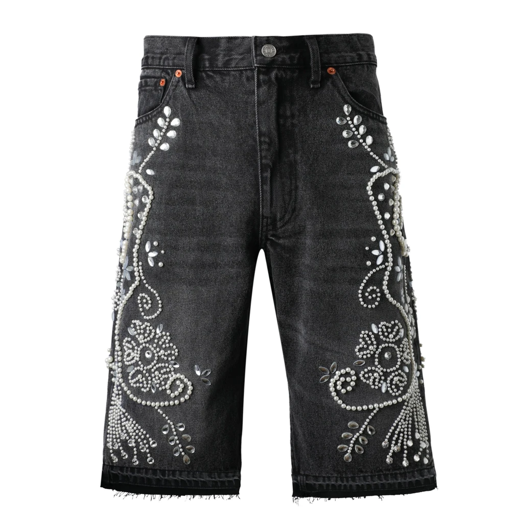 Lost Intricacy Black Lace Jean Shorts Lost Intricacy Black Lace Jean Shorts
