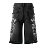 Lost Intricacy Black Lace Jean Shorts