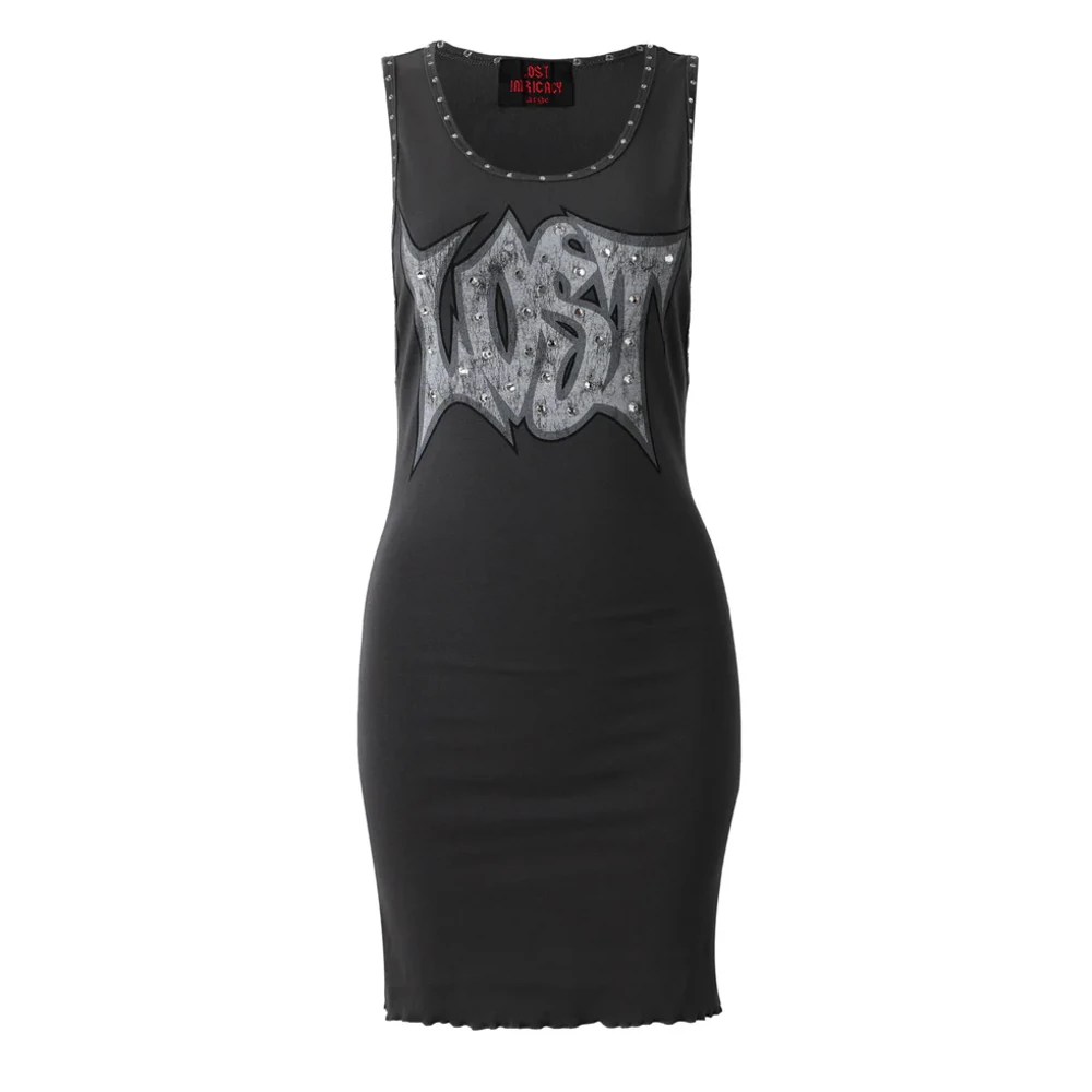 Lost Intricacy Grey Lost Outline Dress