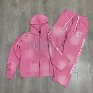 Lost intricacy pink sweatsuit