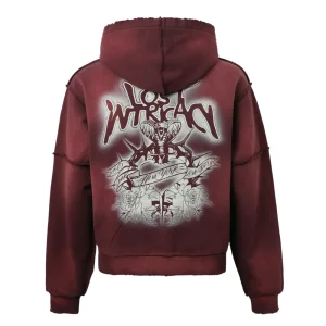 Lost intricacy Mens Burgundy Zip Up