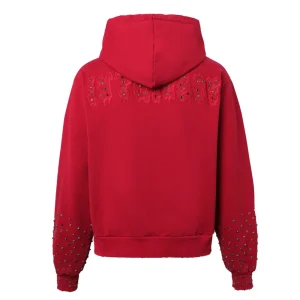 Washed Red Patch Zip Up