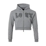 Women’s Ash Grey Patch Zip Up