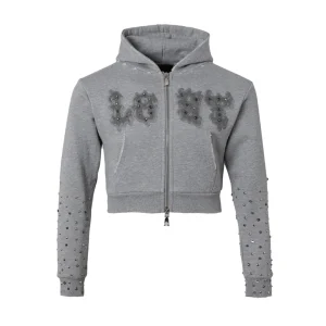 Women’s Ash Grey Patch Zip Up