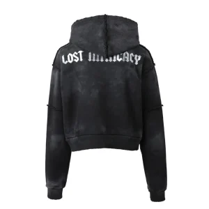 WOMENS BLACK SPLATTER HOODIE