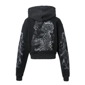 Women’s Black Twin Tiger Zip Up