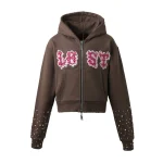Women’s Brown Patch Zip Up