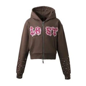 Women’s Brown Patch Zip Up