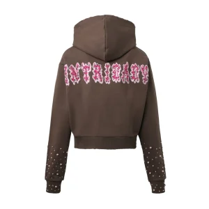 Women’s Brown Patch Zip Up