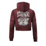 Womens Burgundy Zip Up
