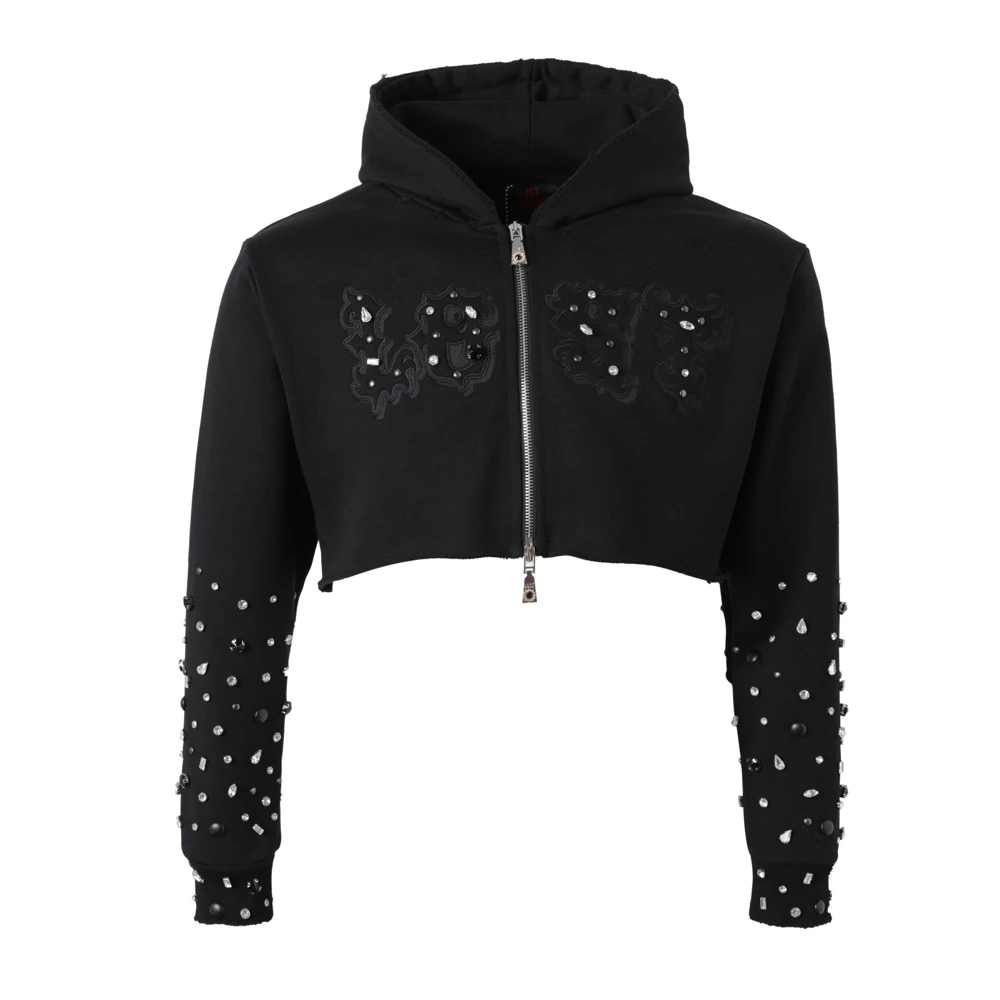 Women’s Cropped Blackout Patch Zip Up Women’s Cropped Blackout Patch Zip Up