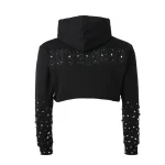 Women’s Cropped Blackout Patch Zip Up