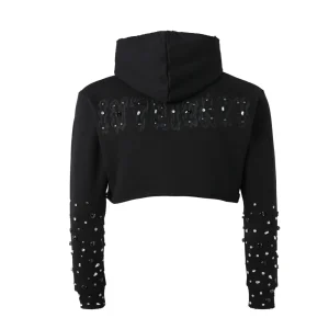 Women’s Cropped Blackout Patch Zip Up