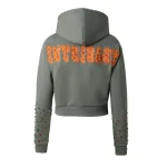 Women’s Green/Orange Patch Zip Up