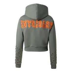 Women’s Green/Orange Patch Zip Up