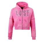Womens Pink Zip Up
