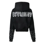 Women’s Washed Black Patch Zip Up