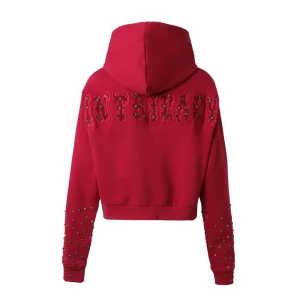 Women’s Washed Red Patch Zip Up