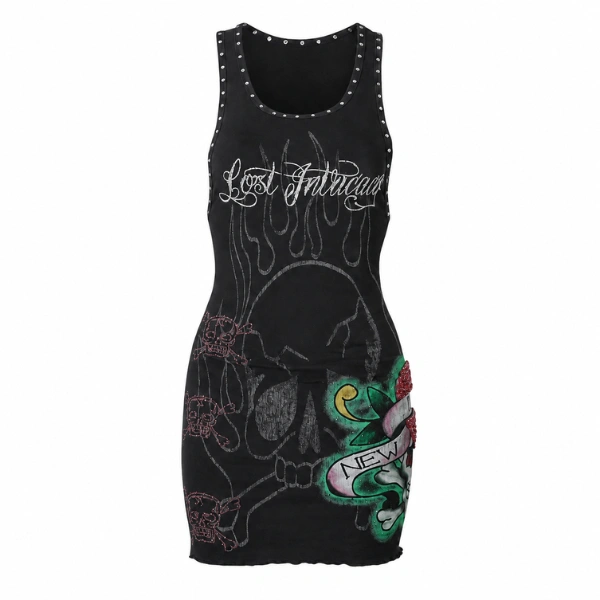 Lost Intricacy Black Ink Bones Dress Lost Intricacy Black Ink Bones Dress